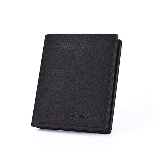 Carteira Wallet Men Short Ultra Thin Cowhide Business Wallet Simple Casual Wallet Men Leather Card Holder Wallet Linvus 