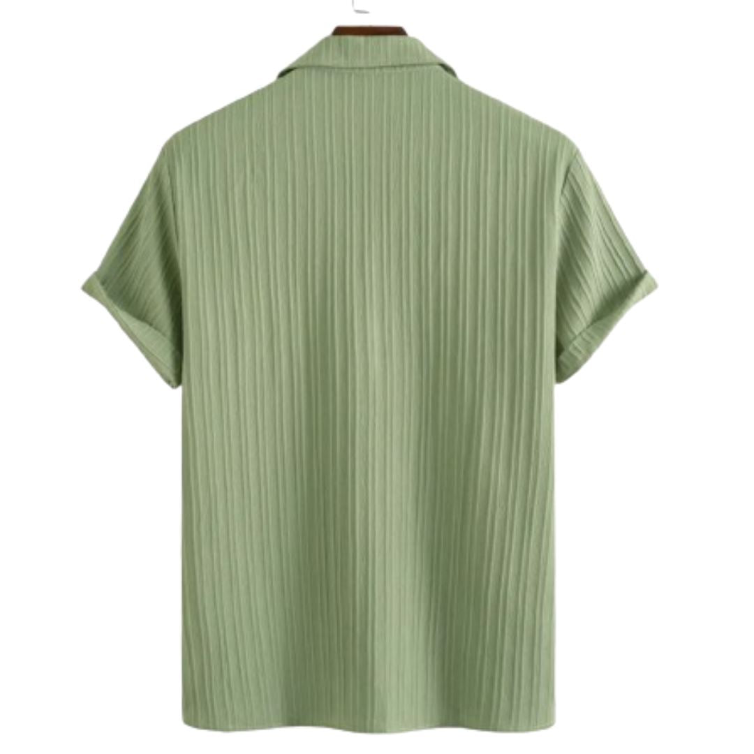 Camisa Casual Texturizada Camisa Casual Texturizada (Verde) - Camisas Masculinas 0004 Linvus 