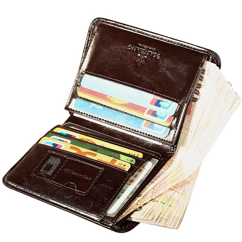 Carteira ManBang Classic Style Wallet Genuine Leather Men Wallets Short Male Purse Card Holder Wallet Men Fashion High Quality Linvus 