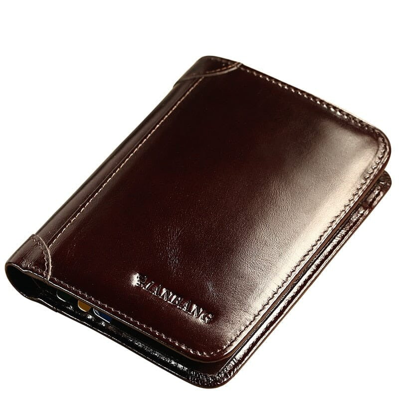 Carteira ManBang Classic Style Wallet Genuine Leather Men Wallets Short Male Purse Card Holder Wallet Men Fashion High Quality Linvus 