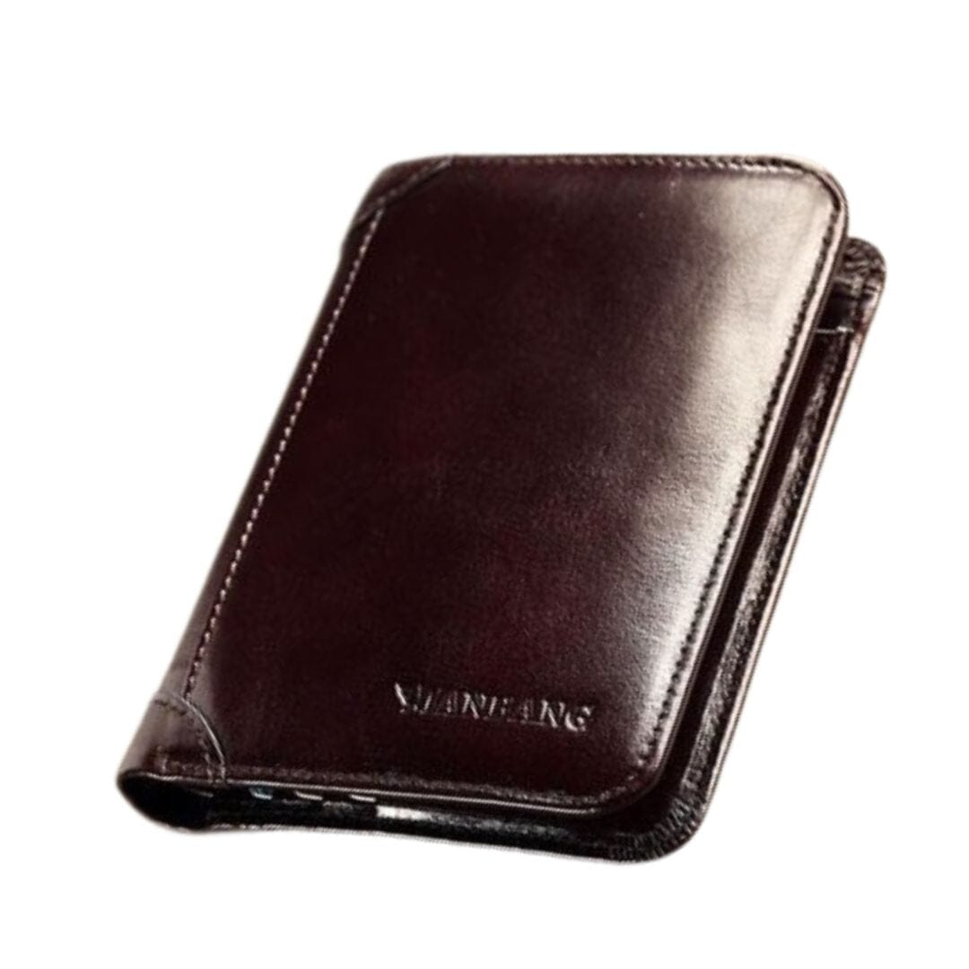 Carteira ManBang Classic Style Wallet Genuine Leather Men Wallets Short Male Purse Card Holder Wallet Men Fashion High Quality Linvus Coffee 