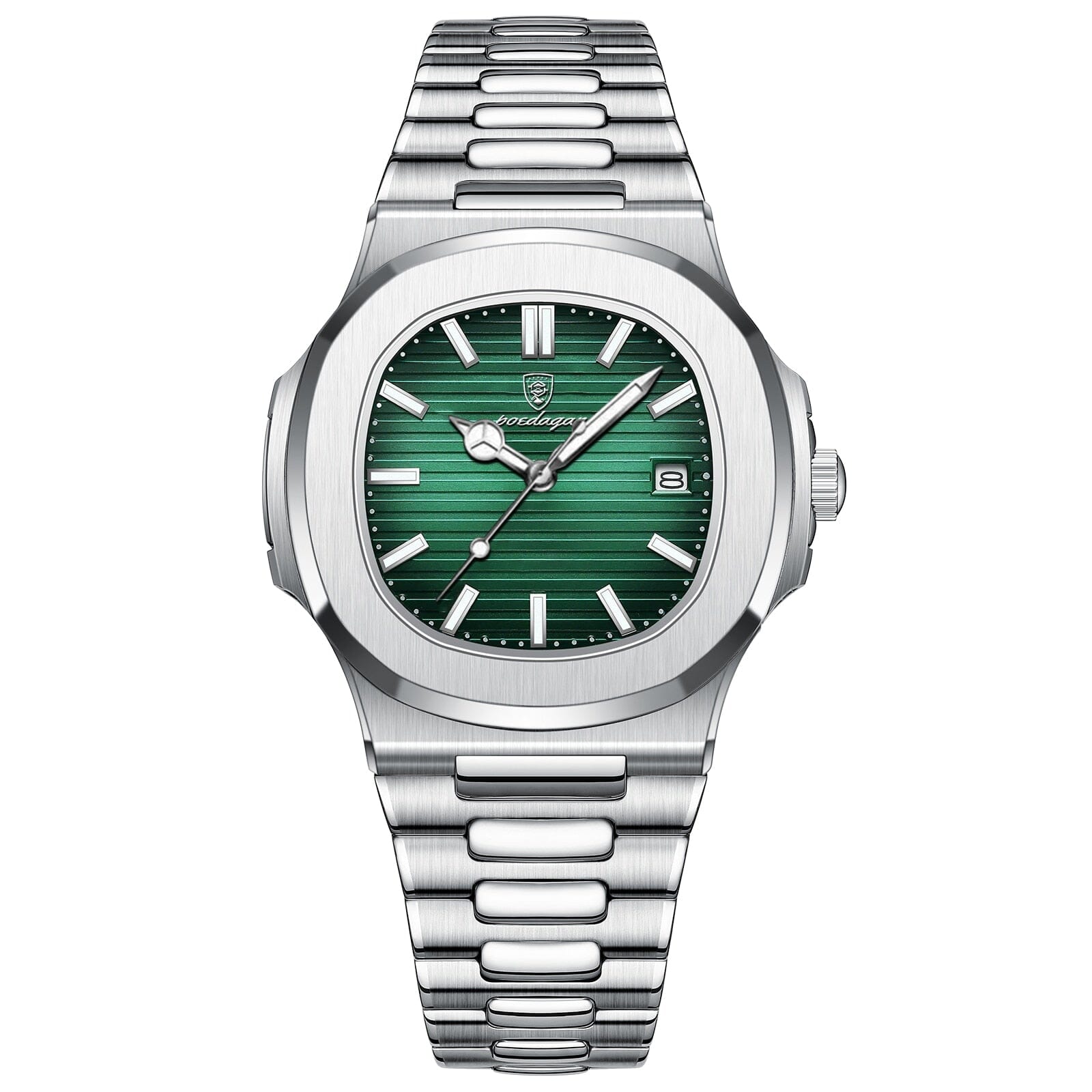 Relógio Masculino de Luxo Poedagar Linvus Silver Green 