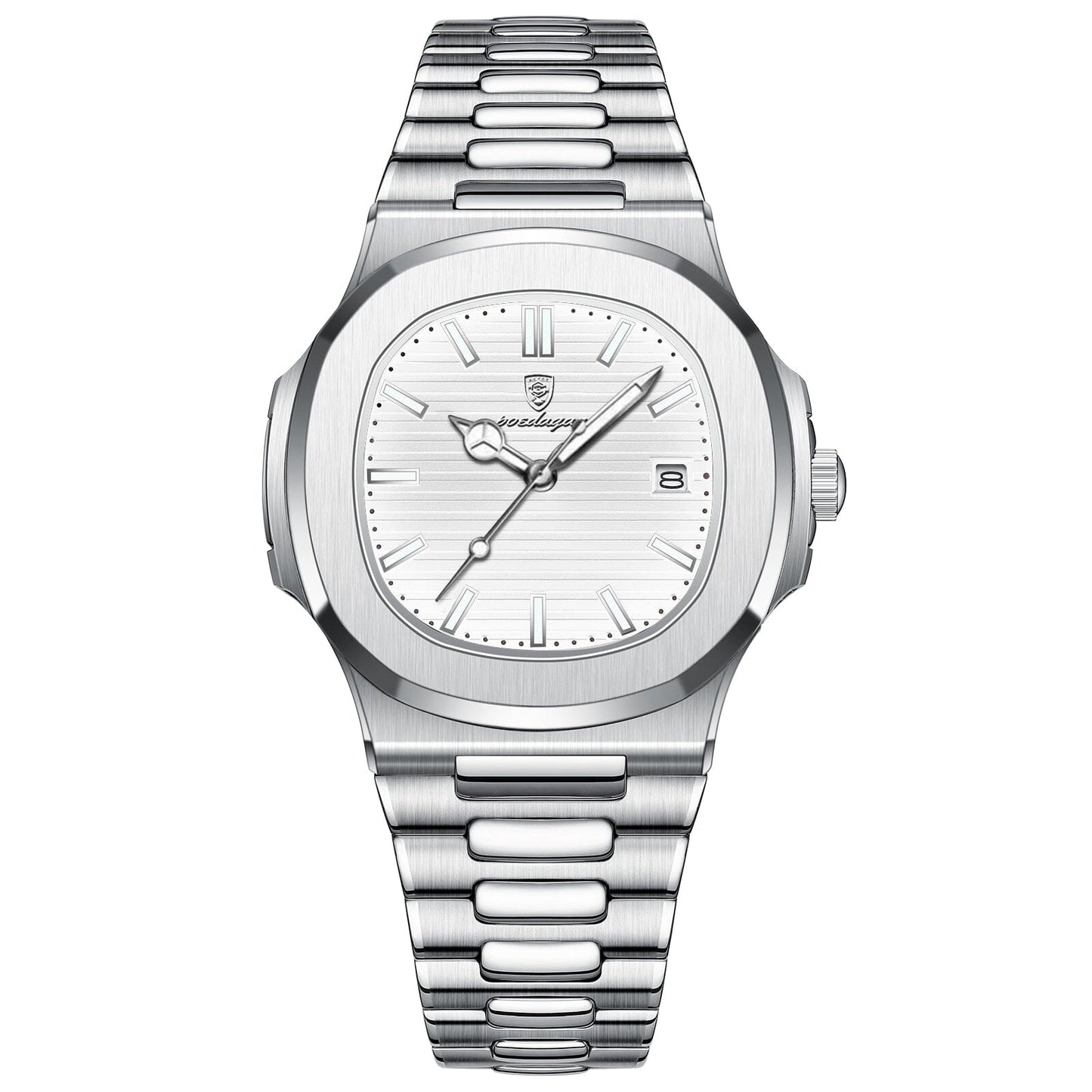 Relógio Masculino de Luxo Poedagar Linvus Silver White 