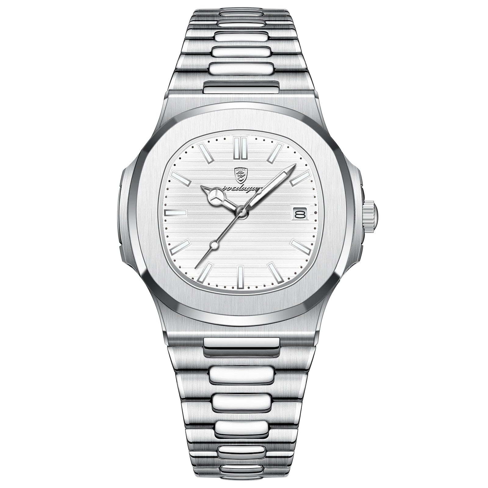 Relógio Masculino de Luxo Poedagar Linvus Silver White 